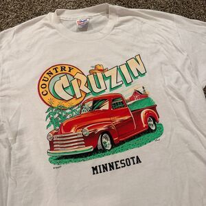 Vintage Country Cruizin Minnesota Red Pickup T Shirt Hanes XL